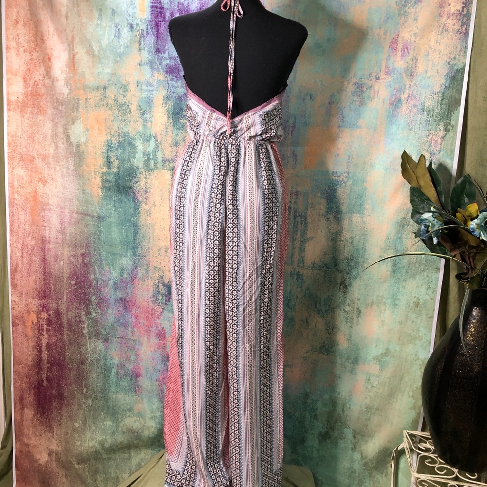 NWT 📌  Fire Los Angeles Wide Leg Neck holder Jumpsuit with Pockets - Picture 2 of 12